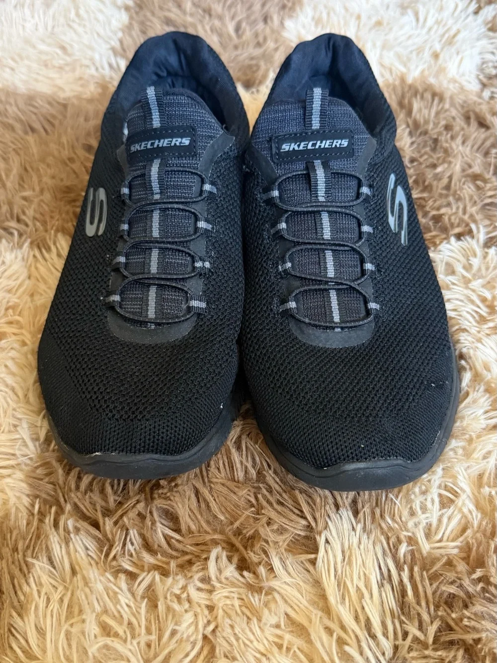 Skechers Black Slip-On Memory Foam Sneakers
